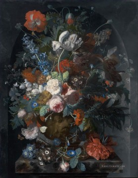 Klassik Blumen Werke - Blumenvase in einer Nische Jan van Huysum klassischen Blumen